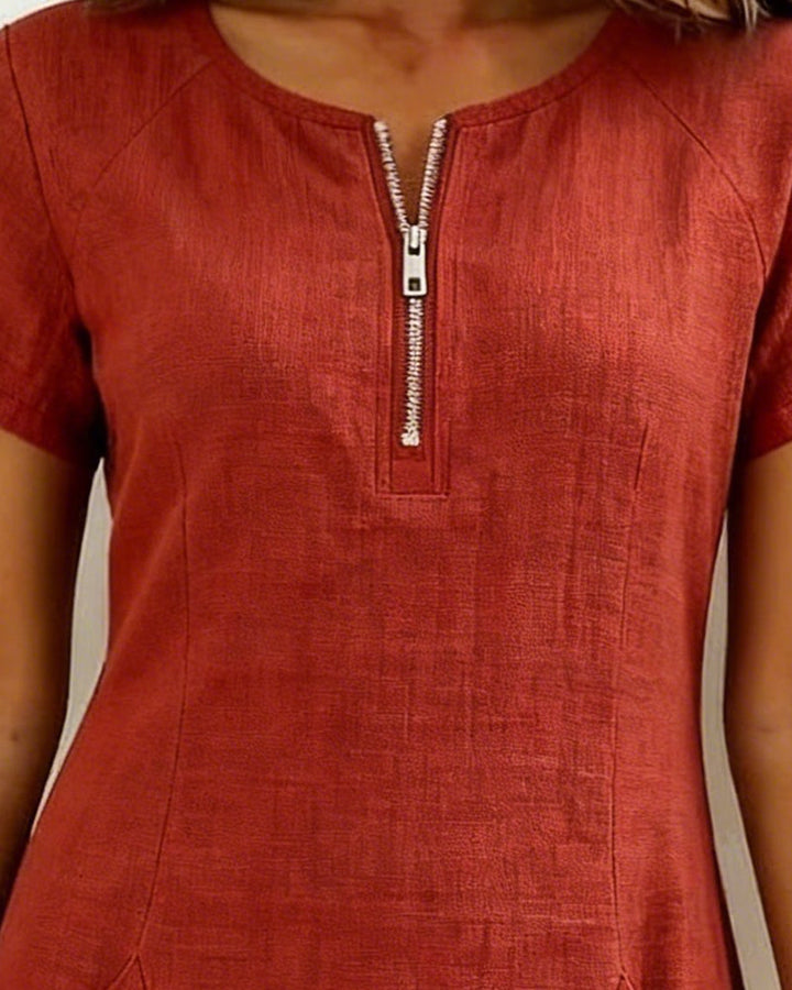 Romy | Cotton dress with zipper