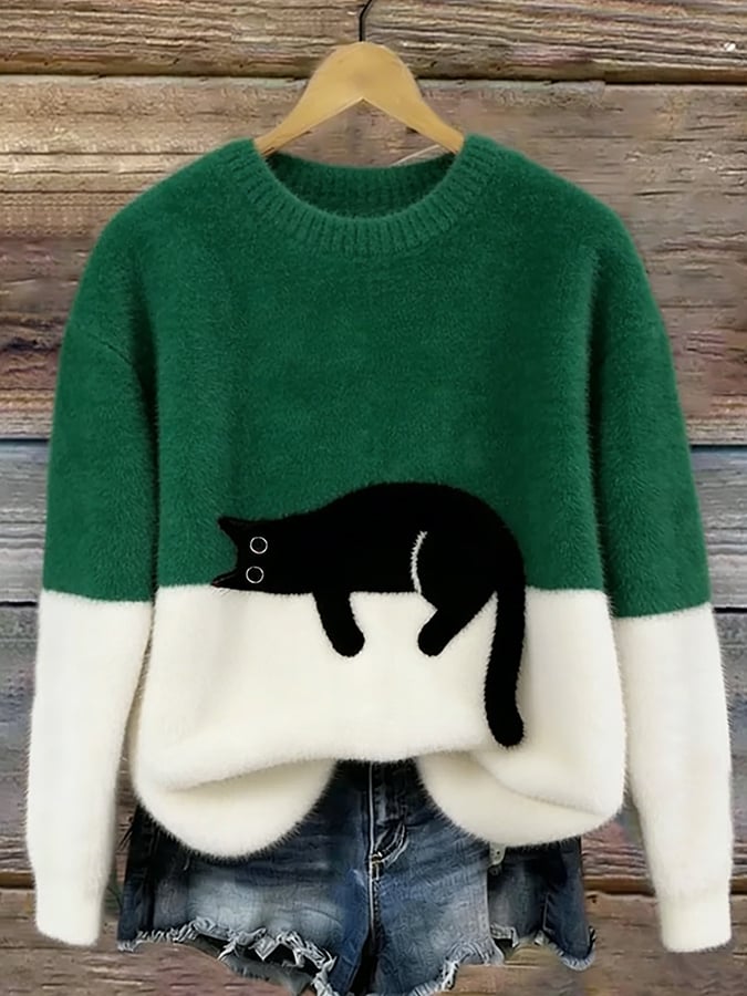 Caitlin | Cat Graphic Casual Sweater