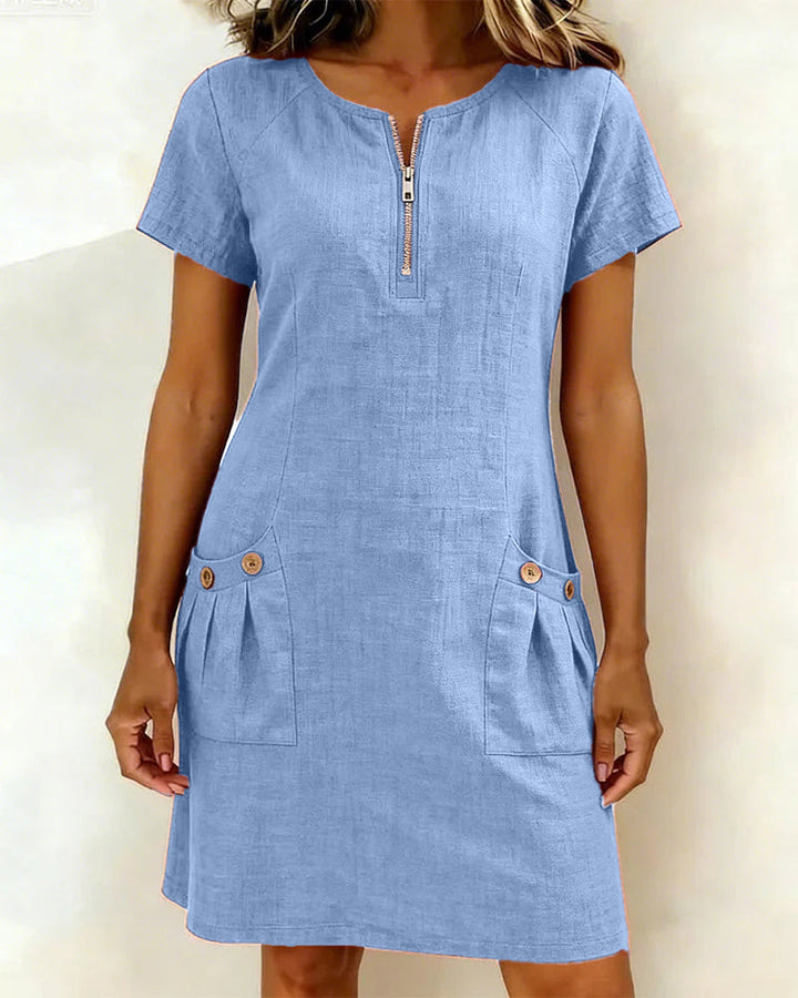 Romy | Cotton dress with zipper