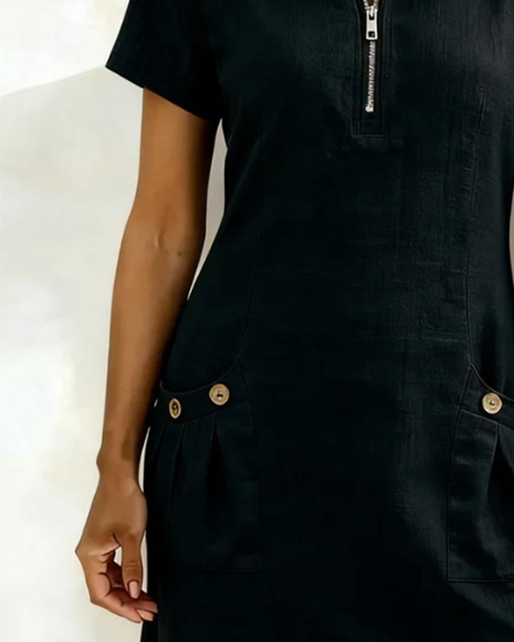 Romy | Cotton dress with zipper