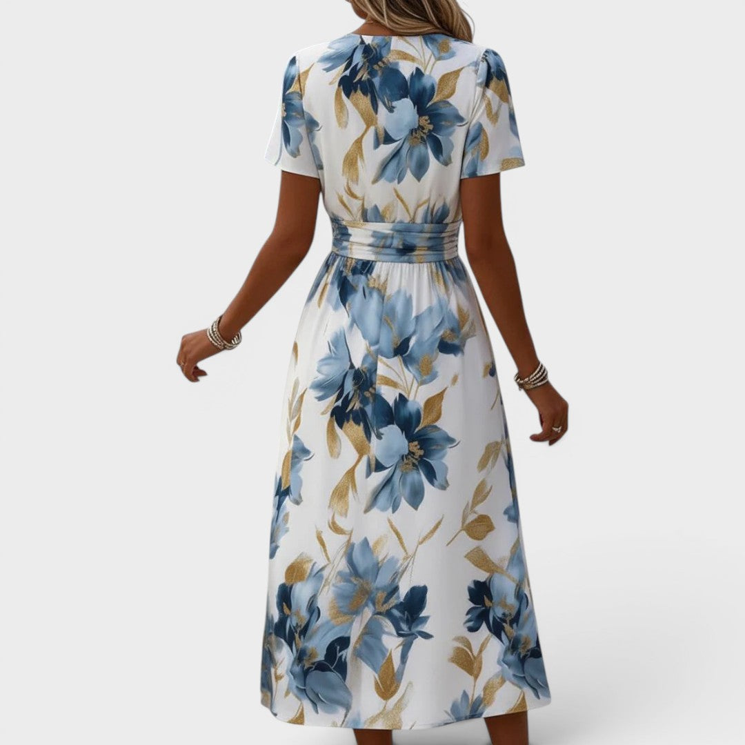 Denise | Floral midi wrap dress
