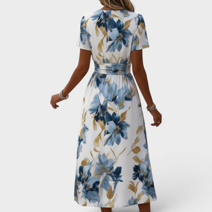 Denise | Floral midi wrap dress