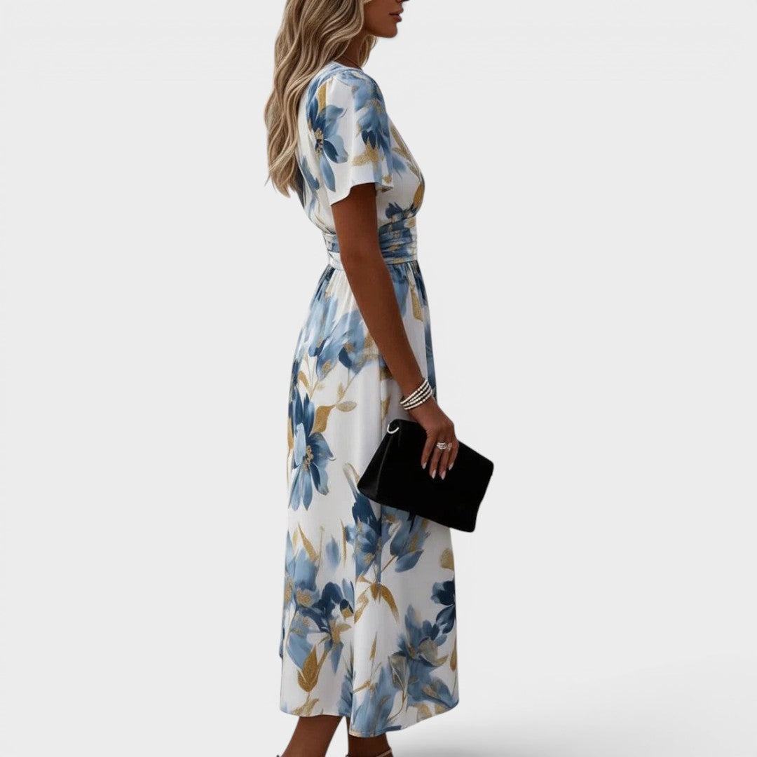 Denise | Floral midi wrap dress