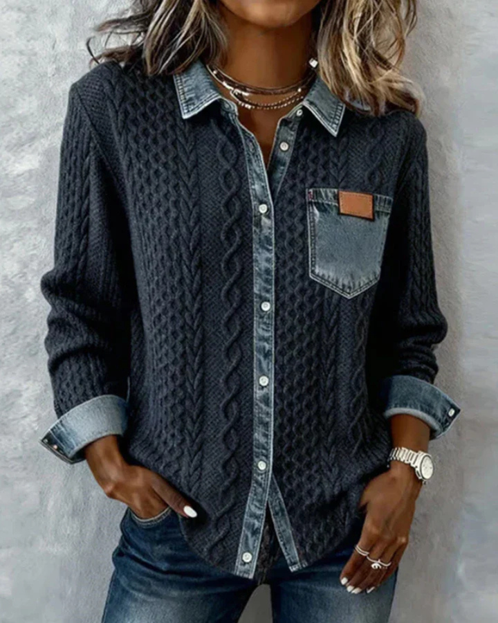 Juliane | Knitted Denim Sweater