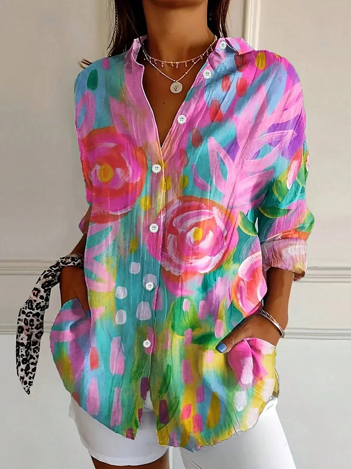 Rina | Blouse with colorful pattern