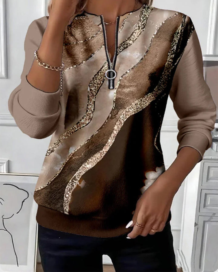 Mila | Half-zip sweatshirt with vintage print