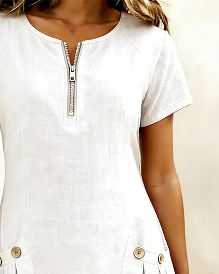 Romy | Cotton dress with zipper