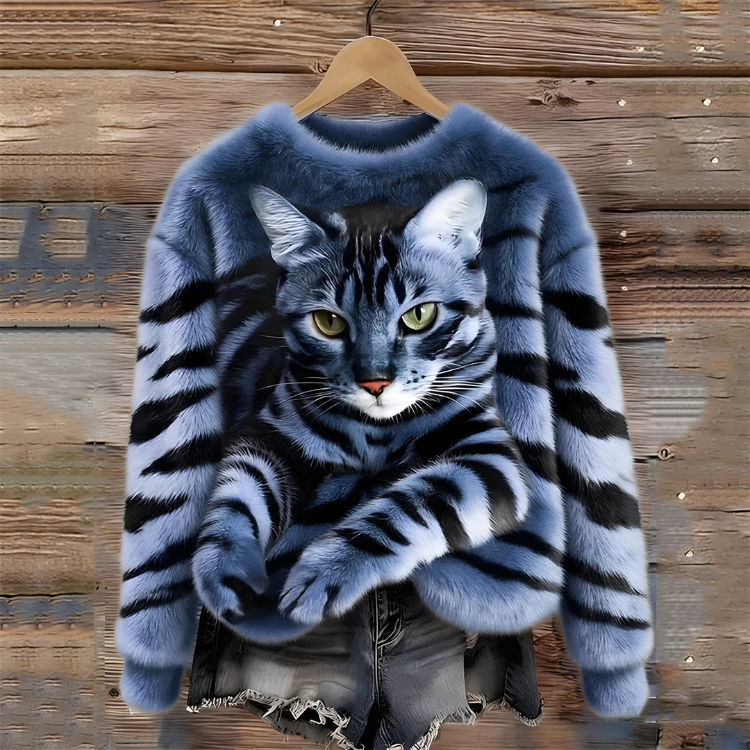 Sanne | Sweater With Cat Print