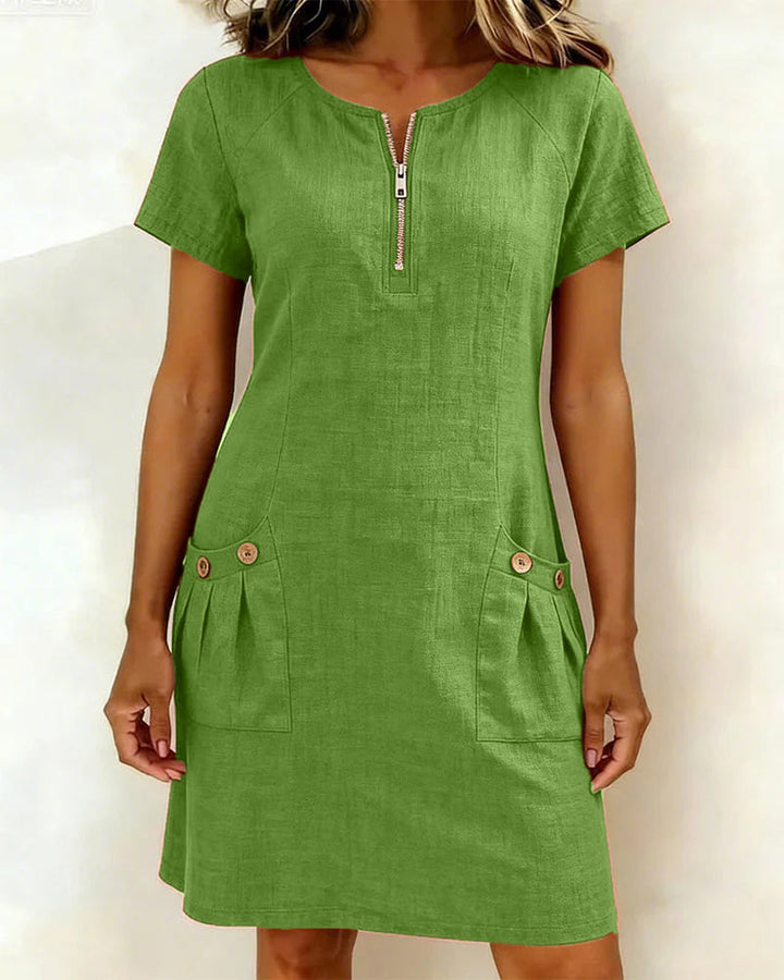 Romy | Cotton dress with zipper