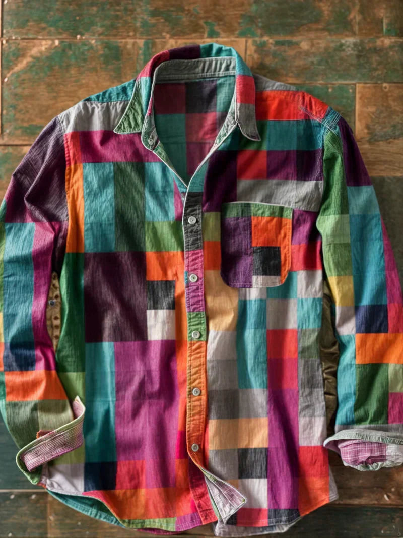 Jonathan | Patchwork shirt with chest pocket