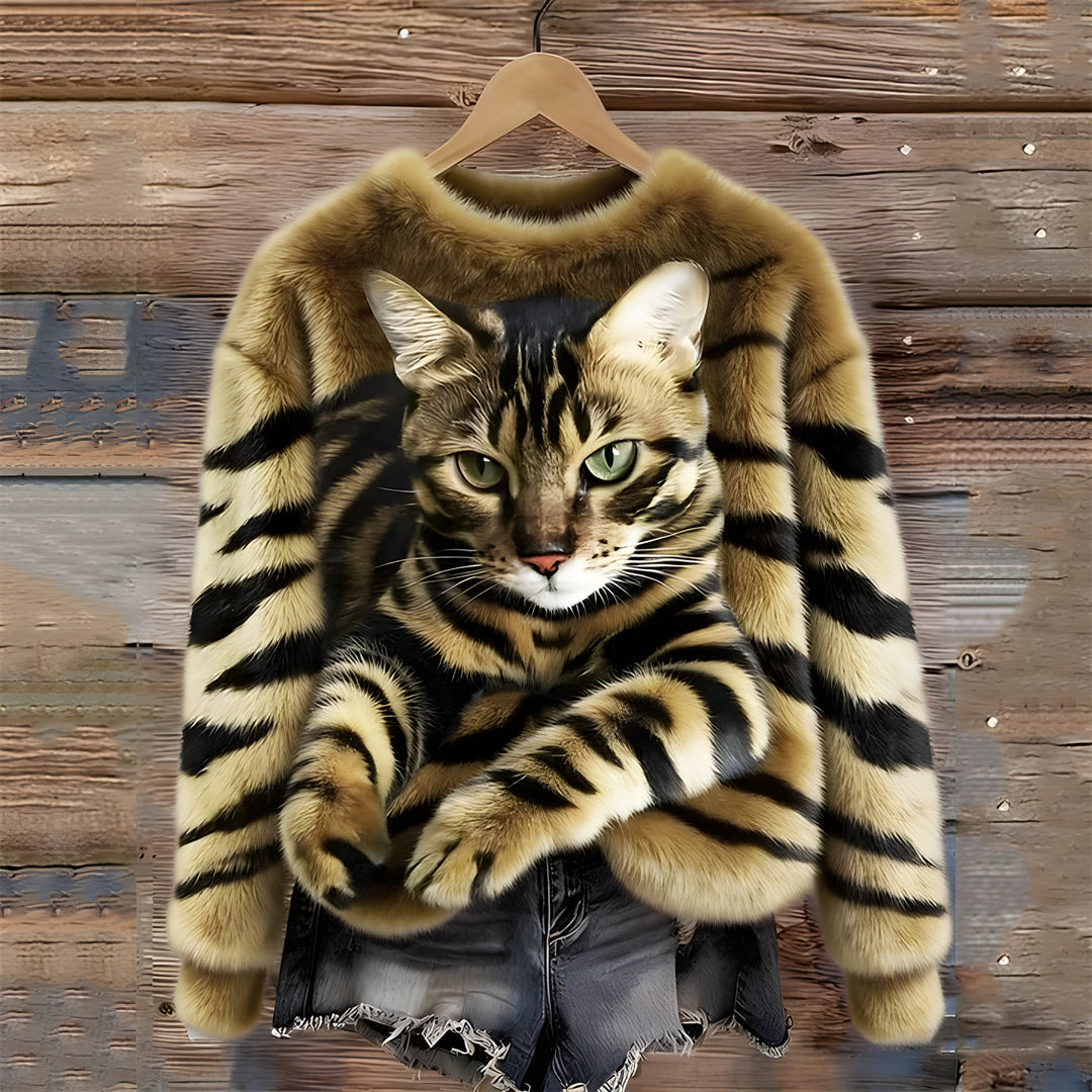 Sanne | Sweater With Cat Print